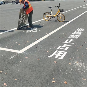 安師大內(nèi)部道路標(biāo)線(xiàn)施工 